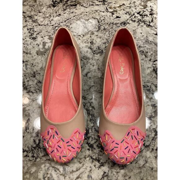 Shoe Bakery Strawberry sprinkle Jimmy Flats ballet retro unique girlie shoes 7 - Picture 1 of 10